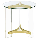 Janessa Matte Brass 2-piece Acrylic Coffee and End Table Set - Ornate Home