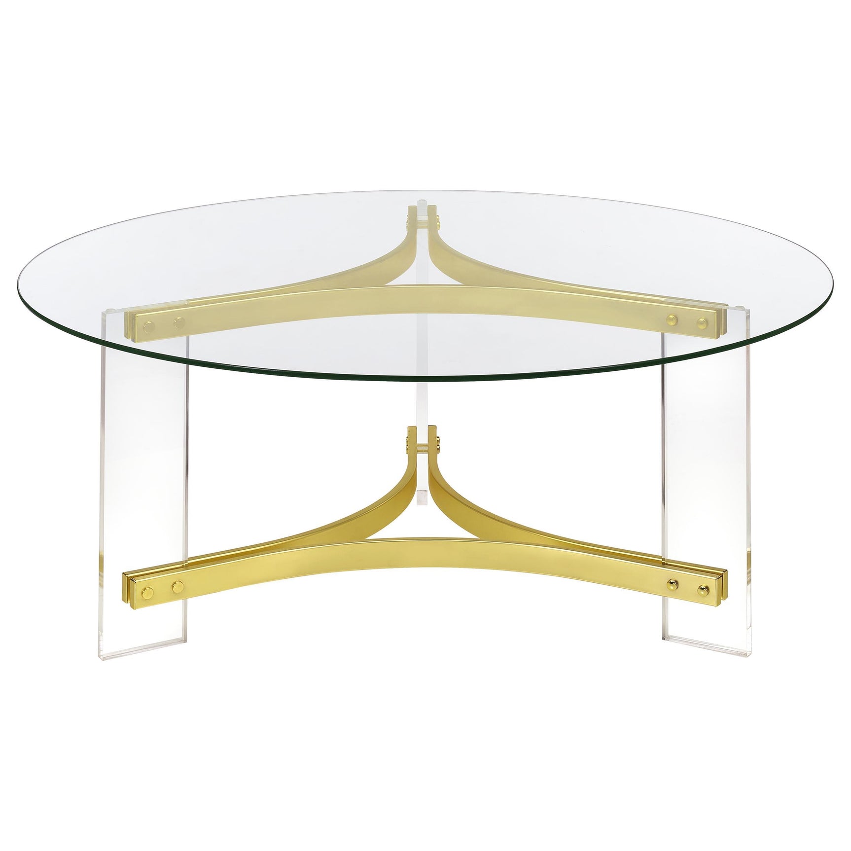 Janessa Matte Brass 2-piece Acrylic Coffee and End Table Set - Ornate Home
