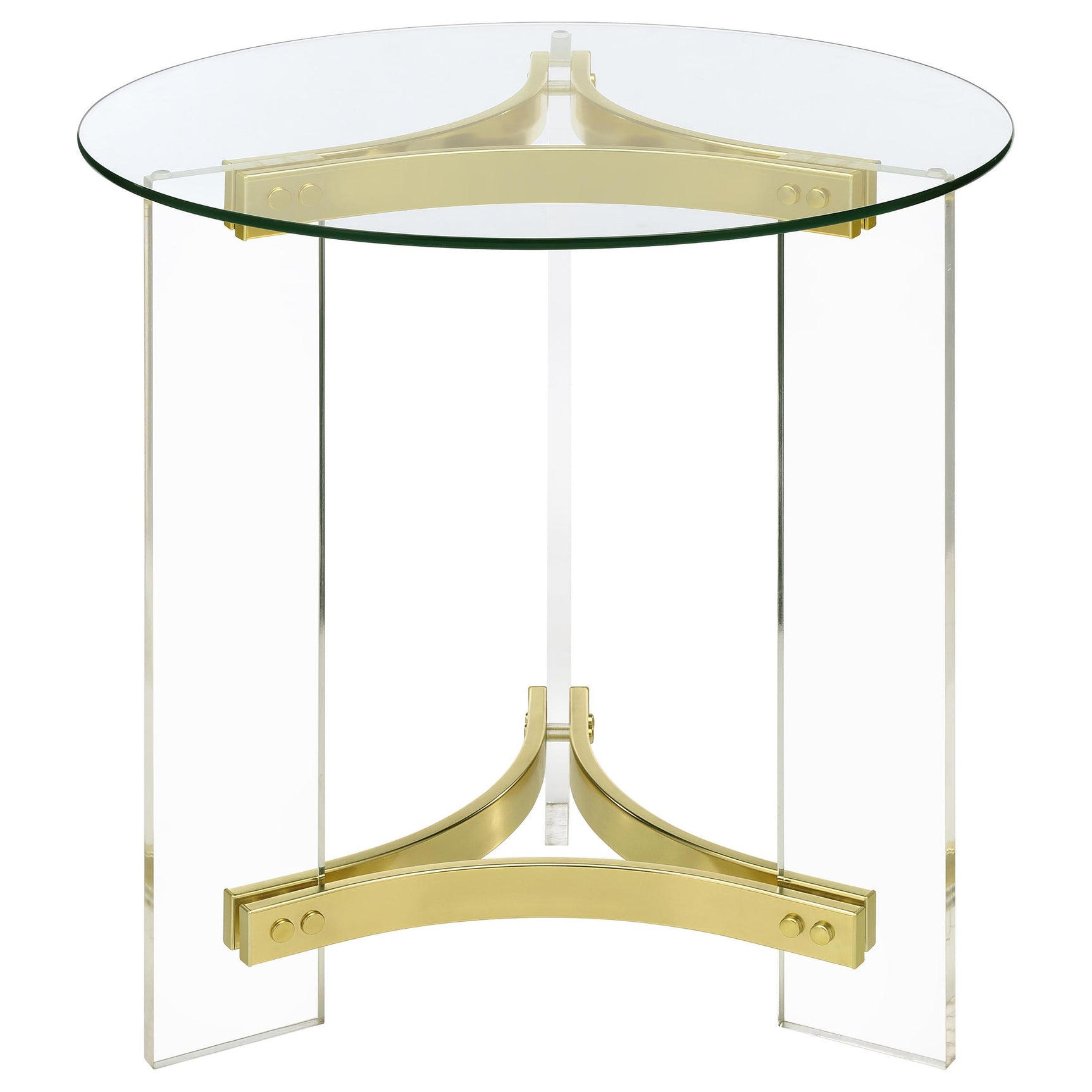 Janessa Matte Brass 3-piece Acrylic Coffee and End Table Set - Ornate Home