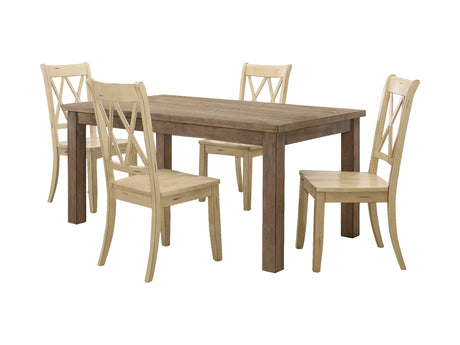 Janina Narural/Buttermilk 5-piece Dinig Table Set - Ornate Home