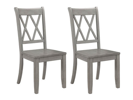 Janina Whethered Gray Side Chair (Set of 2) - Ornate Home