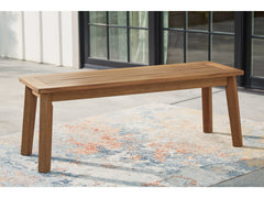 Janiyah Light Brown Outdoor Dining Bench - Ornate Home