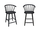 Janna Black Counter Height Stool (Set of 2) - Ornate Home