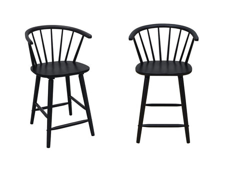 Janna Black Counter Height Stool (Set of 2) - Ornate Home