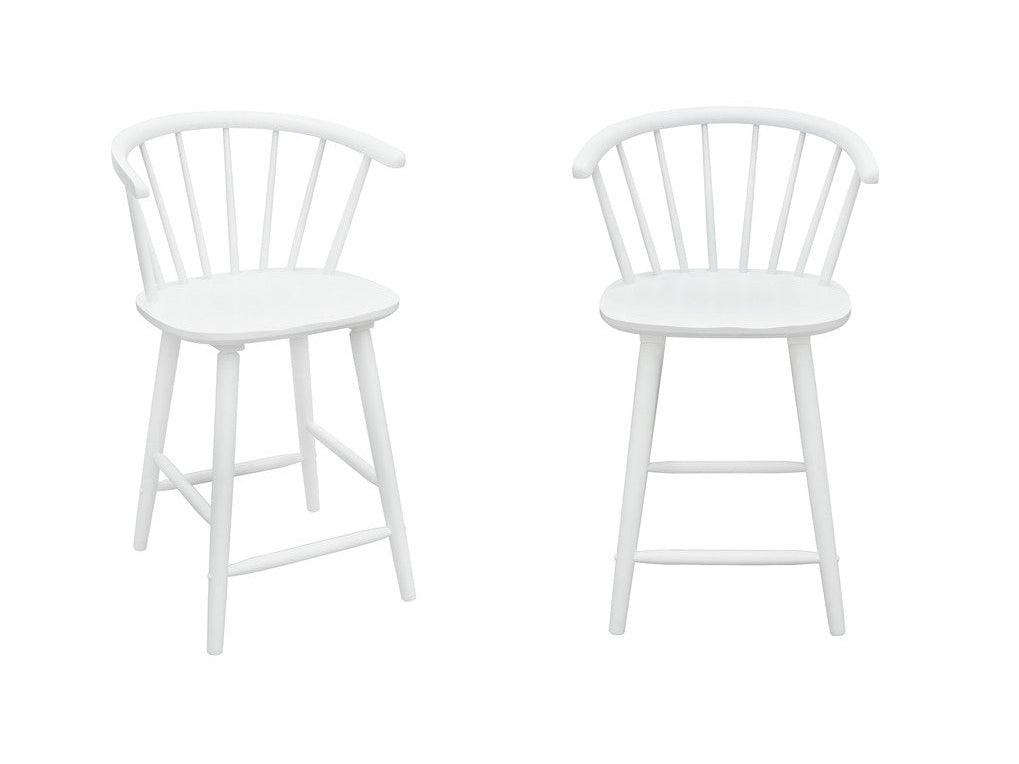Janna White Counter Height Stool (Set of 2) - Ornate Home