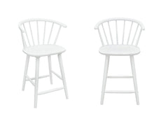 Janna White Counter Height Stool (Set of 2) - Ornate Home