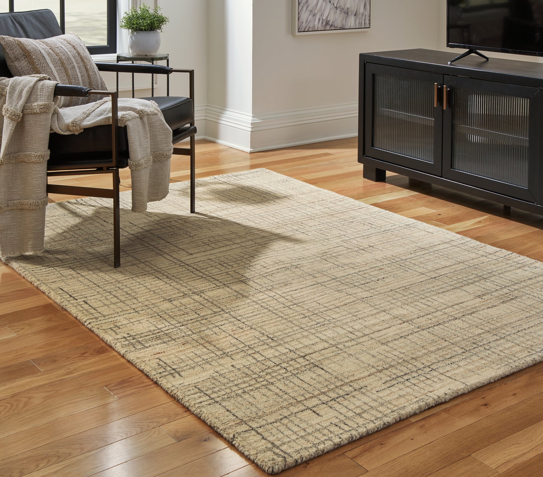 Janston Ivory/Gray/Tan Medium Rug - Ornate Home