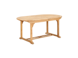 January Oval Teak Outdoor Dining Table with Double Extensions and Umbrella Hole - Ornate Home