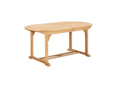 January Oval Teak Outdoor Dining Table with Double Extensions and Umbrella Hole - Ornate Home