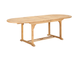 January Oval Teak Outdoor Dining Table with Double Extensions and Umbrella Hole - Ornate Home