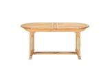 January Oval Teak Outdoor Dining Table with Double Extensions and Umbrella Hole - Ornate Home