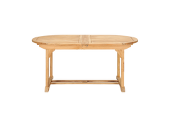January Oval Teak Outdoor Dining Table with Double Extensions and Umbrella Hole - Ornate Home