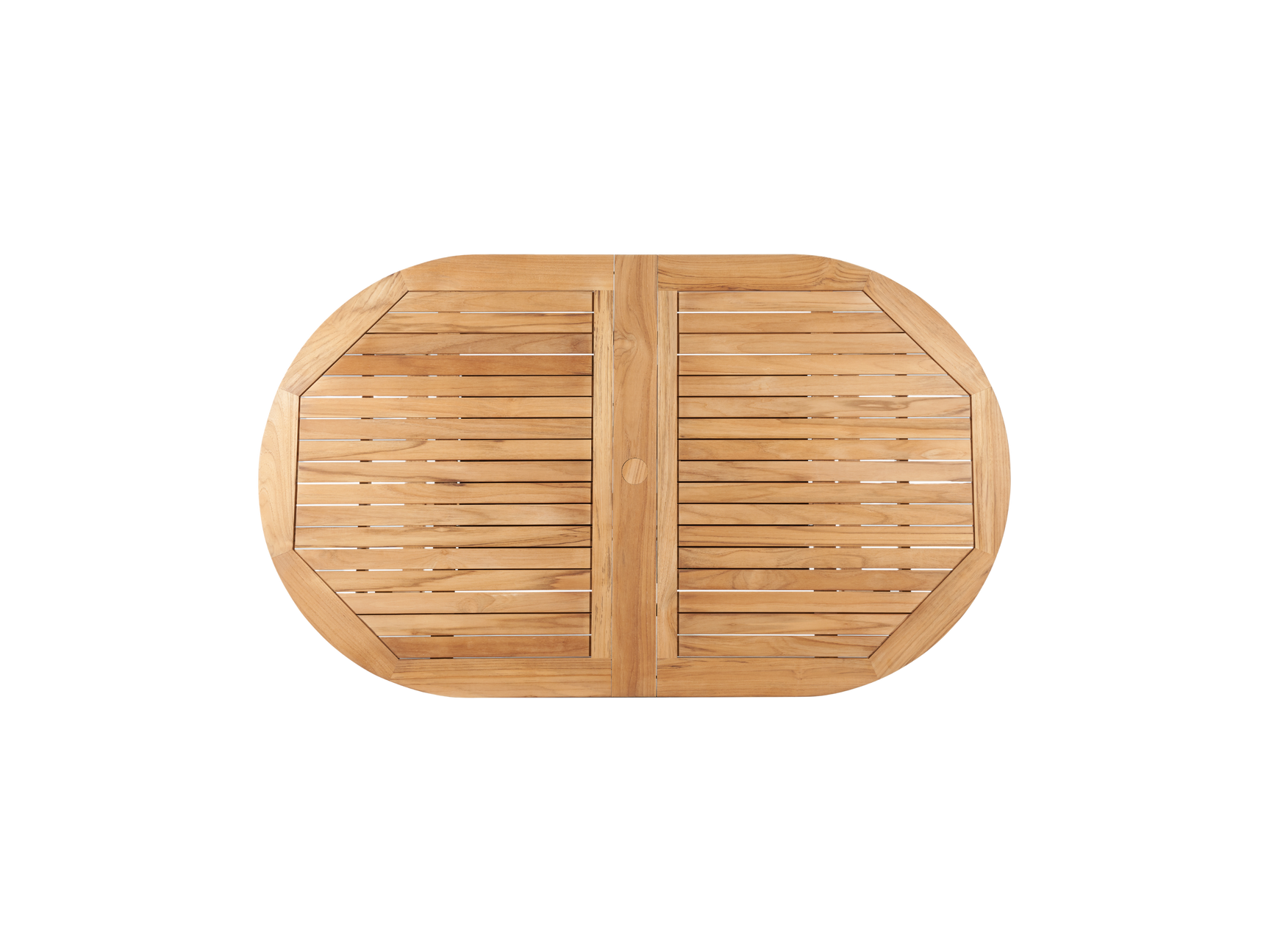 January Oval Teak Outdoor Dining Table with Double Extensions and Umbrella Hole - Ornate Home