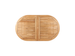 January Oval Teak Outdoor Dining Table with Double Extensions and Umbrella Hole - Ornate Home