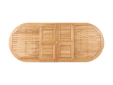 January Oval Teak Outdoor Dining Table with Double Extensions and Umbrella Hole - Ornate Home
