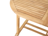January Oval Teak Outdoor Dining Table with Double Extensions and Umbrella Hole - Ornate Home