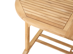 January Oval Teak Outdoor Dining Table with Double Extensions and Umbrella Hole - Ornate Home