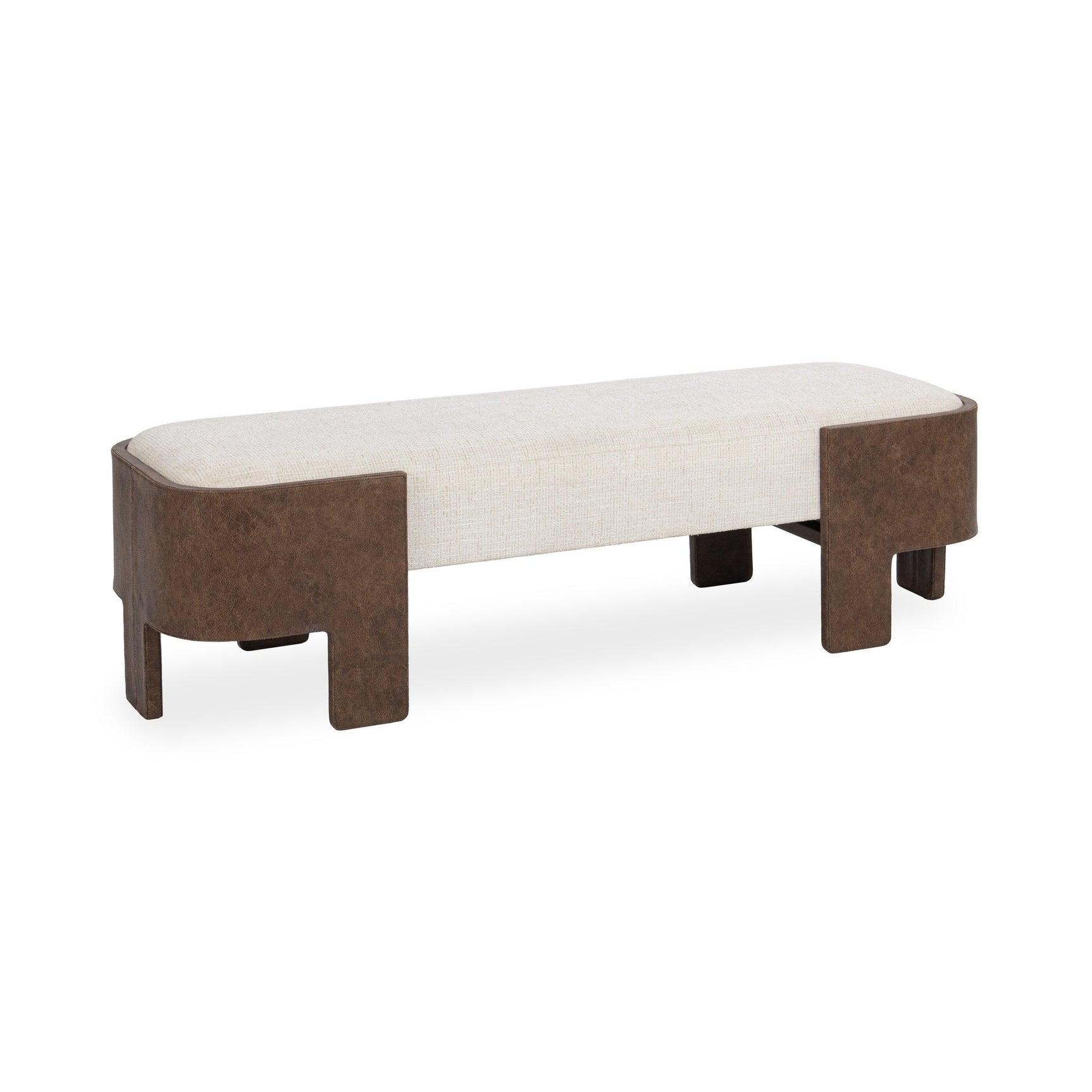 Janya Oat Cream Accent Bench - Ornate Home