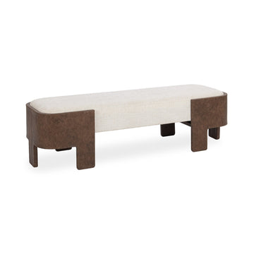 Janya Oat Cream Accent Bench - Ornate Home