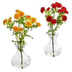 Japanese Artificial Arrangement in Vase (Set of 2) - Ornate Home