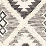Jarales Cream/Black Tribal Tassel Wool Rug - Clearance - Ornate Home