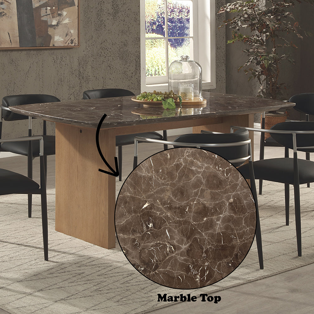 Jaramillo Marble Top/Natural Dining Table - Ornate Home