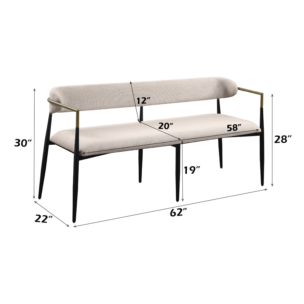 Jaramillo White Bench - Ornate Home