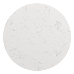 Jaramillo White Natural Marble Top/Black Coffee Table - Ornate Home