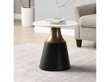 Jaramillo White Natural Marble Top/Black End Table - Ornate Home