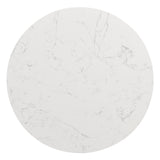 Jaramillo White Natural Marble Top/Black End Table - Ornate Home