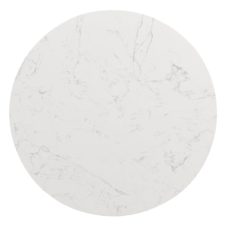 Jaramillo White Natural Marble Top/Black End Table - Ornate Home