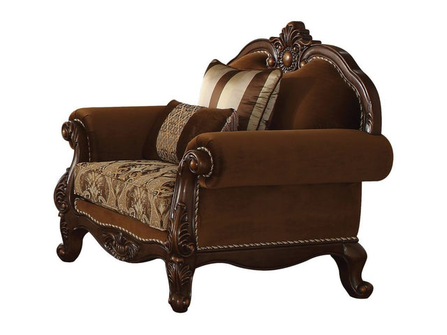 Jardena Chair with 2 Pillows in Cherry Oak - Ornate Home