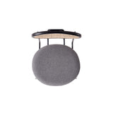 Jardin Dining Chair in Black with Cane and Grey Upholstered Seating (set of 2) - Ornate Home