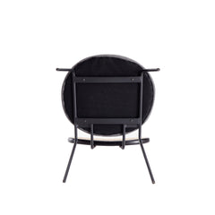 Jardin Dining Chair in Black with Cane and Grey Upholstered Seating (set of 2) - Ornate Home
