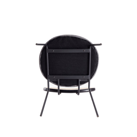 Jardin Dining Chair in Black with Cane and Grey Upholstered Seating (set of 2) - Ornate Home