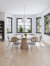 Jardin Dining Chair in Black with Cane and Grey Upholstered Seating (set of 4) - Ornate Home