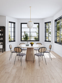 Jardin Dining Chair in Black with Cane and Grey Upholstered Seating (set of 4) - Ornate Home