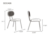 Jardin Dining Chair in Black with Cane and Grey Upholstered Seating (set of 4) - Ornate Home