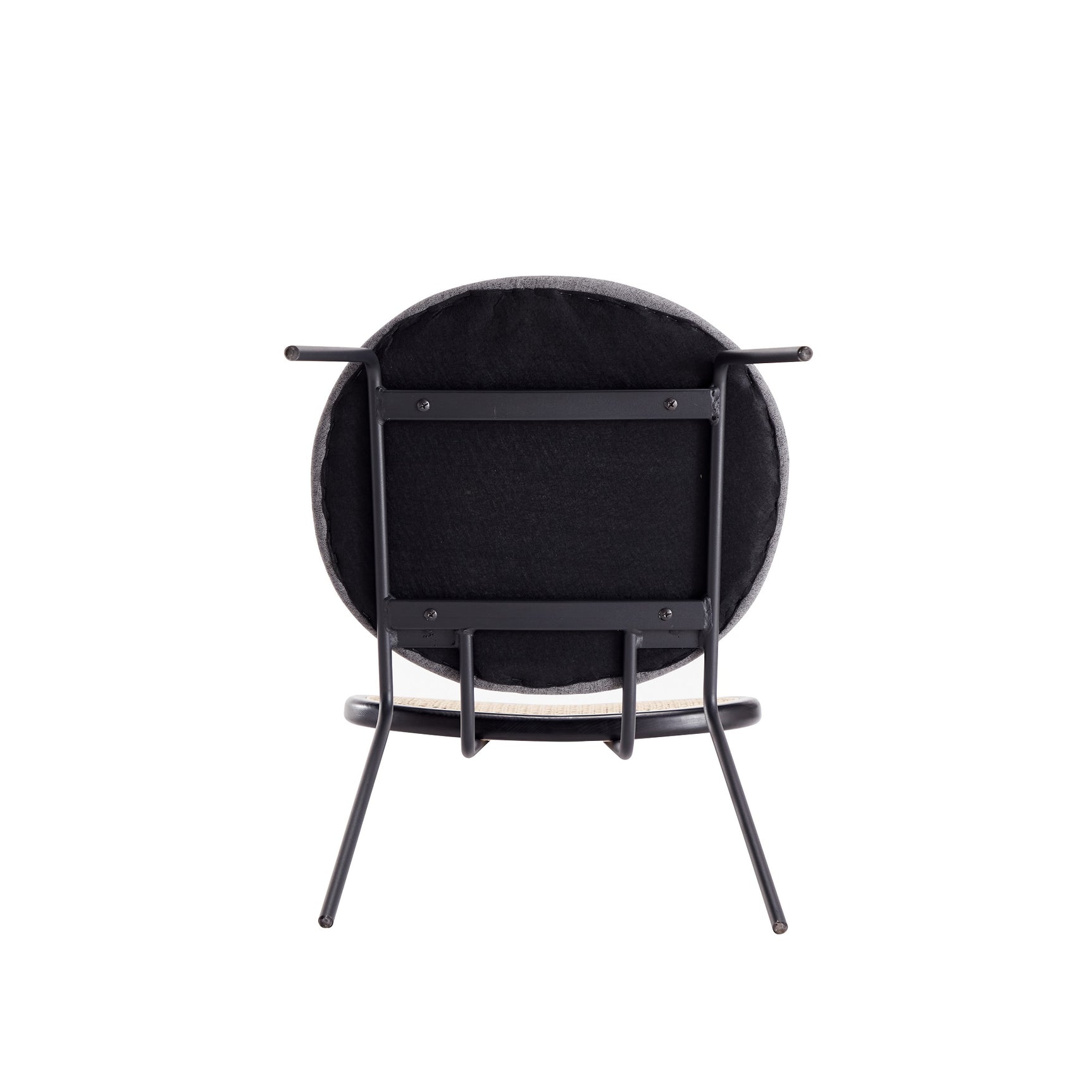 Jardin Dining Chair in Black with Cane and Grey Upholstered Seating (set of 4) - Ornate Home