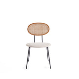 Jardin Dining Chair in Nature Cane and Oatmeal Upholstered Seating (set of 2) - Ornate Home