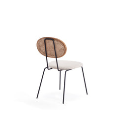 Jardin Dining Chair in Nature Cane and Oatmeal Upholstered Seating (set of 2) - Ornate Home