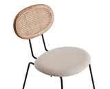 Jardin Dining Chair in Nature Cane and Oatmeal Upholstered Seating (set of 2) - Ornate Home