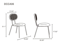 Jardin Dining Chair in Nature Cane and Oatmeal Upholstered Seating (set of 4) - Ornate Home