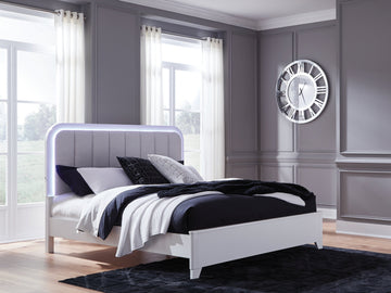 Jarlee White California King Upholstered Panel Bed - Ornate Home