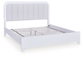 Jarlee White California King Upholstered Panel Bed - Ornate Home