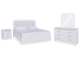 Jarlee White King Panel Bedroom Set with Dresser, Mirror and Nightstand (Online Special Price) - Ornate Home
