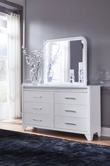 Jarlee White King Panel Bedroom Set with Dresser, Mirror and Nightstand (Online Special Price) - Ornate Home
