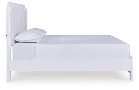 Jarlee White King Panel Bedroom Set with Dresser, Mirror and Nightstand - Ornate Home