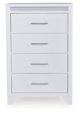 Jarlee White Queen Upholstered Panel Bed, Dresser, Mirror, Chest and 2 Nightstands (Online Special Price) - Ornate Home