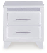 Jarlee White Queen Upholstered Panel Bed, Dresser, Mirror, Chest and 2 Nightstands (Online Special Price) - Ornate Home